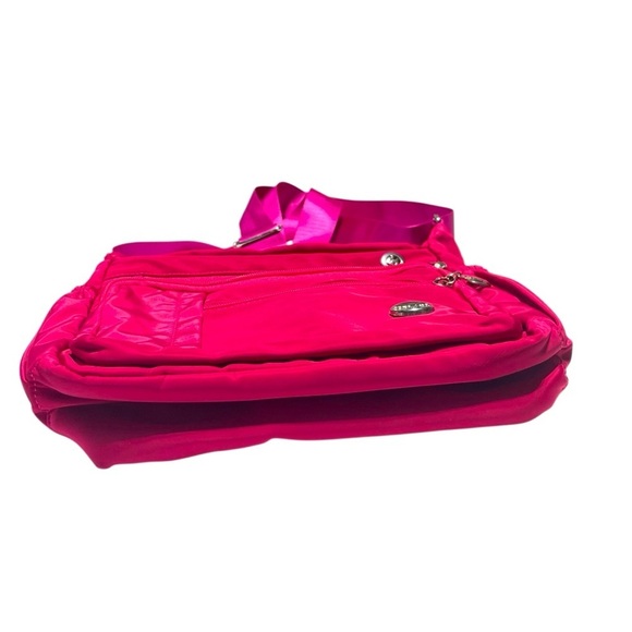 Jiel Shi Water-Resistant Nylon Crossbody/Shoulder Bag Bright Pink - Picture 8 of 13